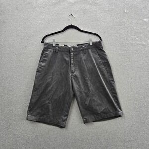 Volcom Men Shorts 31 Gray Chino Casual Button 9" Inseam‎ Logo Skater